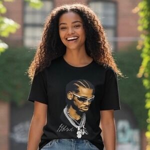 Black Graphic T Shirt Shai Gilgeous-Alexander Artist Portrait Top Size S Print